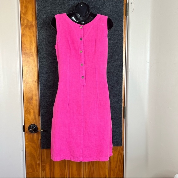 Boston Proper 100% Linen Pink Sleeveless Sheath Cargo Dress Women's Size XS - Picture 7 of 8